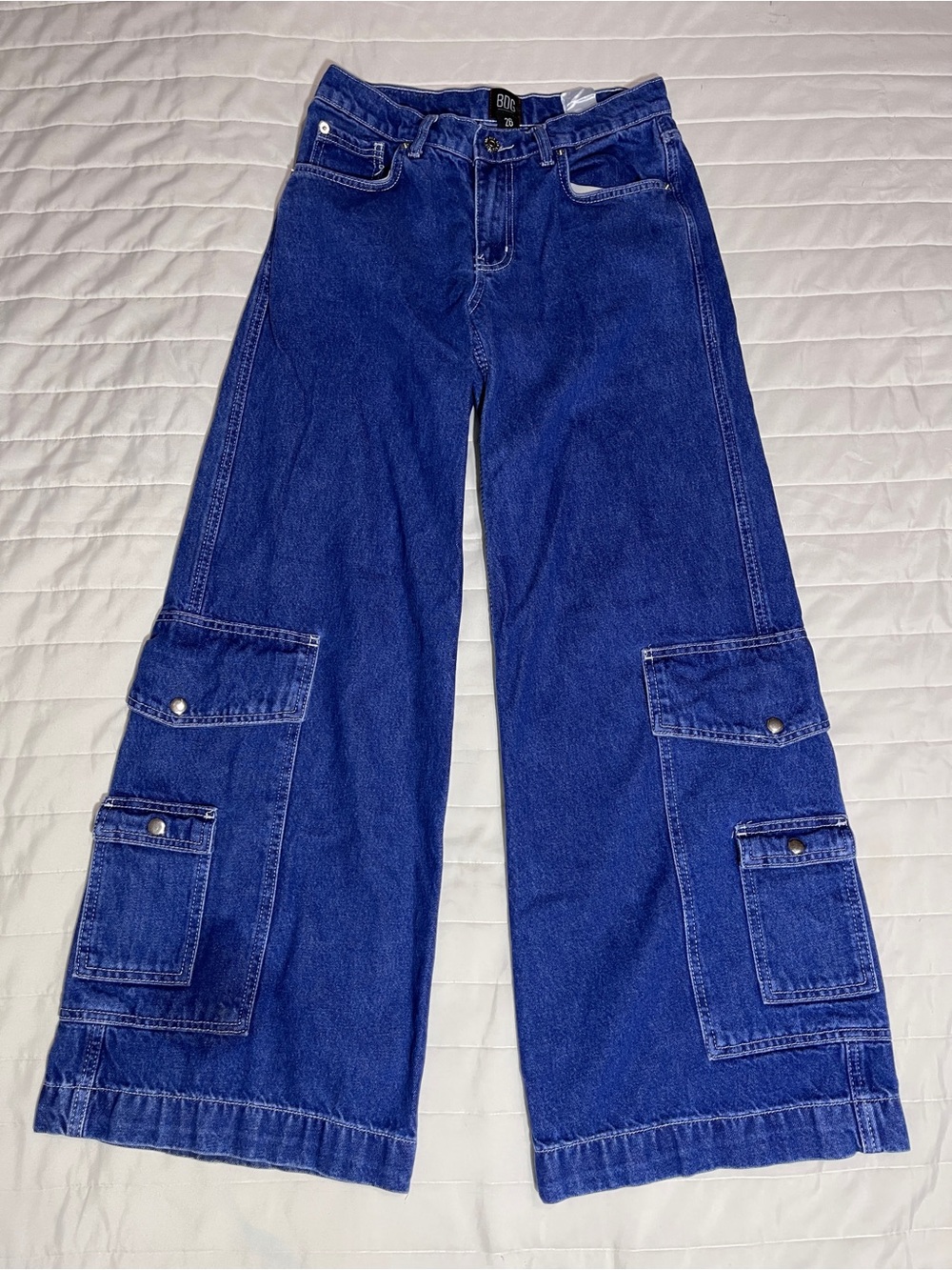 BDG Deep Blue Wide-Leg Cargo Jeans